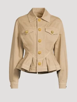 Canvas Peplum Jacket