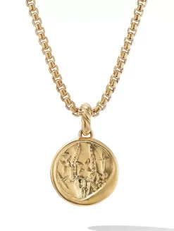 Capricorn Amulet In 18k Yellow Gold With Diamonds