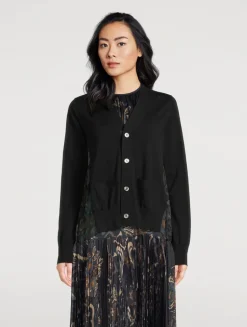 Cardigan With Pleated Back