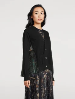 Cardigan With Pleated Back