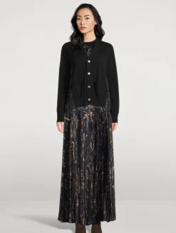 Cardigan With Pleated Back