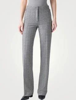 Carl Straight-Leg Trousers In Plaid Print