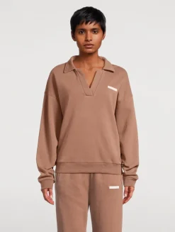 Carob Collared Sport Sweatshirt