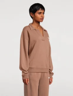 Carob Collared Sport Sweatshirt