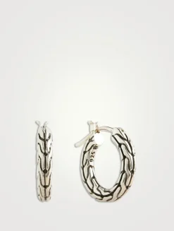 Carved Chain Extra Small Hoop Earrings