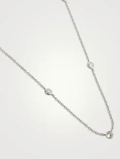 Cascade 18K White Gold Five-Stone Necklace With Diamonds