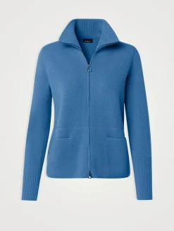 Cashmere Double-Face Pique Cardigan