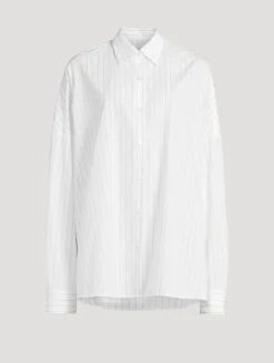 Casia Oversized Poplin Shirt In Stripe Print
