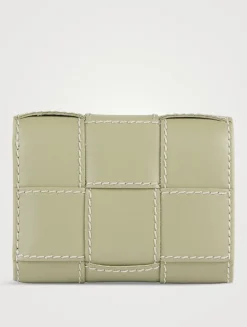 Cassette Leather Tri-Fold Leather Wallet