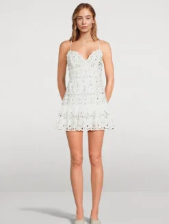 Catana Embellished Eyelet Mini Dress