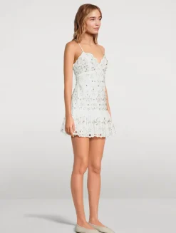 Catana Embellished Eyelet Mini Dress