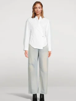 C-Delphi Poplin Wrap Shirt