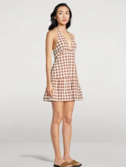 Cecil Halter Mini Dress In Gingham Print