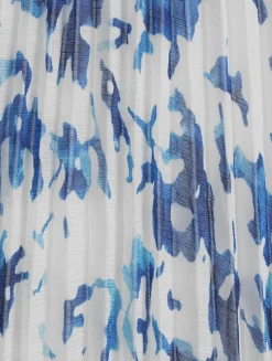 Cecily Pleated Chiffon Midi Skirt In Floral Print