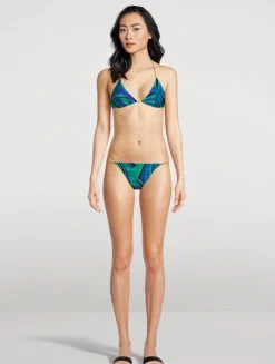 Chain-Trimmed Bikini Bottom In Iride Print