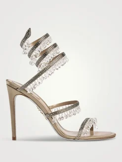 Chandelier Crystal Satin Sandals