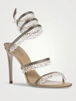 Chandelier Crystal Satin Sandals