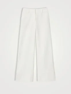 Charles Cotton Twill Wide-Leg Trousers