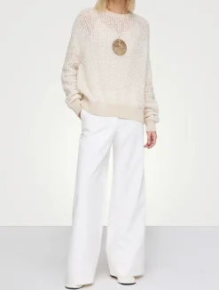 Charles Cotton Twill Wide-Leg Trousers