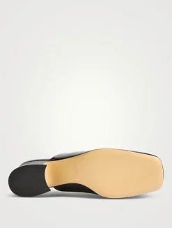 Charm-Embellished Leather Mules