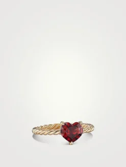 Chatelaine® Heart Ring In 18k Yellow Gold With Garnet