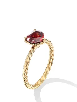 Chatelaine® Heart Ring In 18k Yellow Gold With Garnet