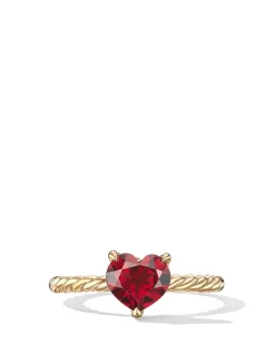 Chatelaine® Heart Ring In 18k Yellow Gold With Garnet
