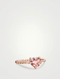 Chatelaine® Heart Ring In 18k Rose Gold With Morganite, 7mm