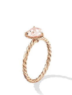 Chatelaine® Heart Ring In 18k Rose Gold With Morganite, 7mm