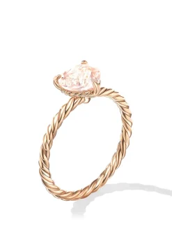 Chatelaine® Heart Ring In 18k Rose Gold With Morganite, 7mm