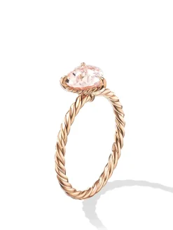 Chatelaine® Heart Ring In 18k Rose Gold With Morganite, 7mm