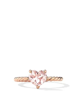 Chatelaine® Heart Ring In 18k Rose Gold With Morganite, 7mm