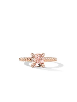 Chatelaine® Ring In 18k Rose Gold With Morganite And Pavé Diamonds