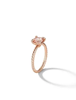Chatelaine® Ring In 18k Rose Gold With Morganite And Pavé Diamonds