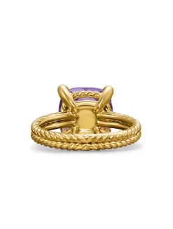 Chatelaine® Ring In 18k Yellow Gold With Garnet And Pavé Diamonds