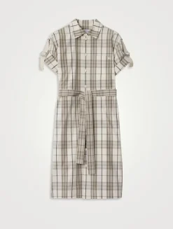 Check Cotton Shirt Dress