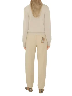 Check Label Cotton Jogging Pants