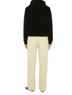 Check Label Cotton Zip Hoodie