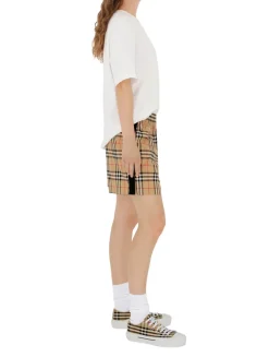 Check Stretch Cotton Shorts