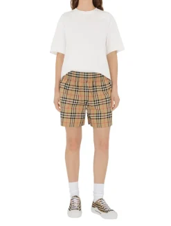Check Stretch Cotton Shorts