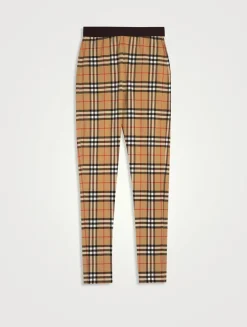 Check Stretch Jersey Leggings