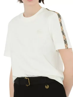 Check Trim Cotton T-shirt