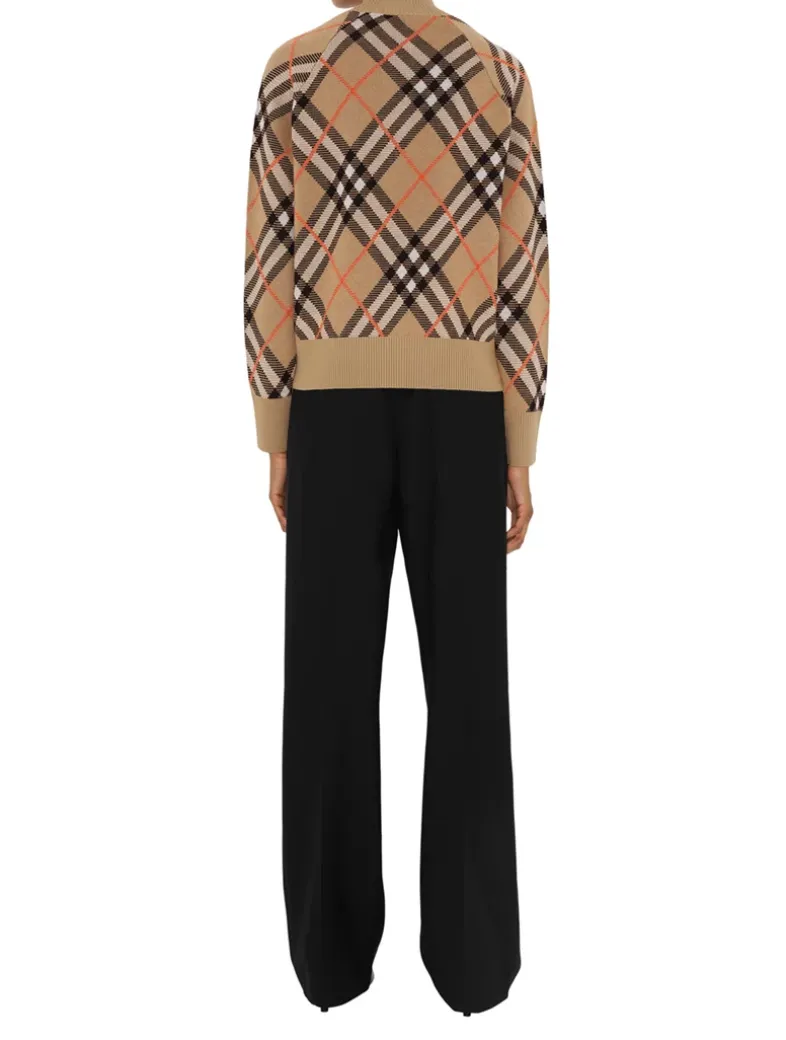 Check Wool Blend Track Jacket