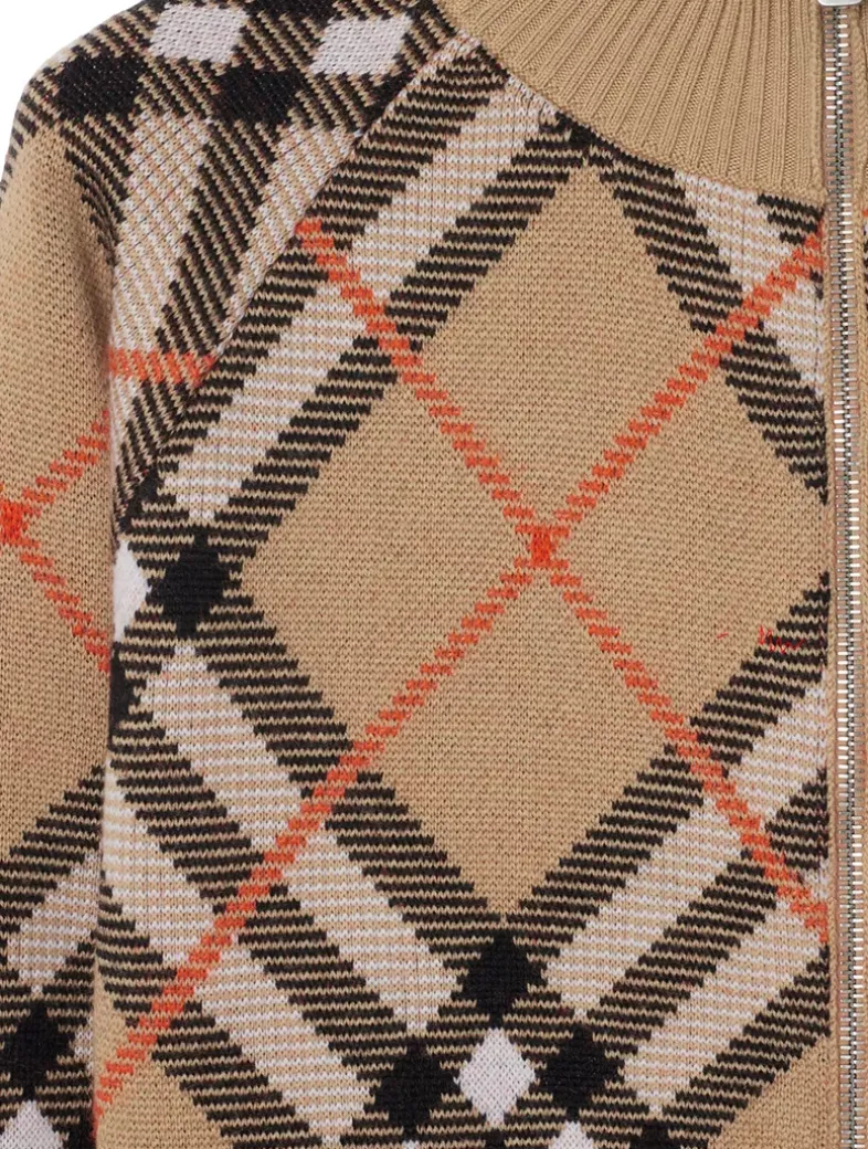 Check Wool Blend Track Jacket