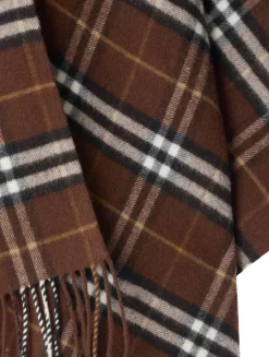 Check Wool Cashmere Cape