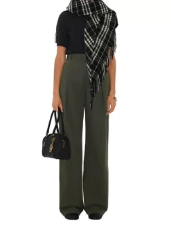 Check Wool Cashmere Cape