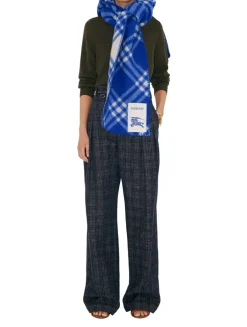 Check Wool Hooded Scarf