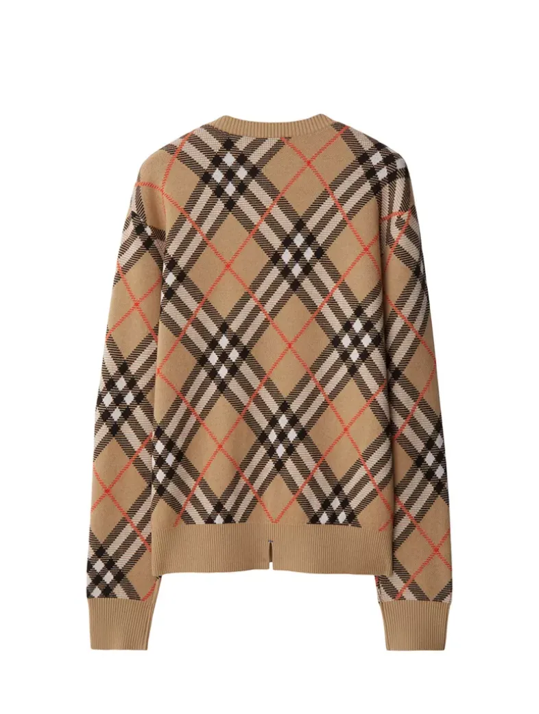 Check Wool Mohair Blend Sweater