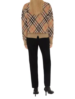 Check Wool Mohair Blend Sweater