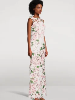 Cherry Blossom Guipure Gown